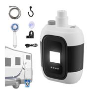 Pompa da doccia per campeggio - Pompa da doccia ricaricabile con luce LED per escursionismo, ricarica USB per viaggi bagno per animali domestici, spiaggia, giardino avventura all'aperto