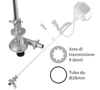 Pompa d'Acqua 1" per Decespugliatore a Scoppio Tubo Ø28mm 9 Denti Tosaerba