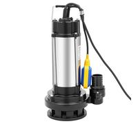 Pompa d'Acqua Sommergibile, Elettropompa a Immersione per Acque Sporche Nere Scure 1.5KW 2HP Pompa Sommersa Acque Sporche in Acciaio Inox IP68 2850r/min Testa 22m per Piscina, Pozzetto