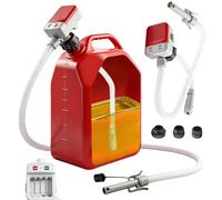 Pompa del carburante con sensore di arresto automatico, pompa di travaso del carburante per tanica (2,4 GPM) con 3 dimensioni di adattatori, pompa di trasferimento elettrica con tubi e pistola