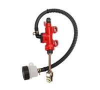 Pompa del freno freno posteriore della bici posteriore ATV universale Pompa principale del freno del piede idraulico Compatibile con bici da 50-250 cc e serbatoio del carburante a quadr bici(RED)