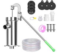 Pompa del Pozzo Manuale,Pompa a Mano in Acciaio Inox,Pompa Manuale per Pozzi Profondi, Il set comprende sette accessori essenziali e un tubo flessibile lungo 5 metri per Casa,Cortile,Giardino,Fattoria