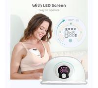 Pompa del Seno Elettrica Indossabile Senza Mani 4 Modalità 9 Livelli di Aspirazione a Basso Rumore 180 Ml con Pausa di Memoria Funzioni da 24 Mm Flangia di Silicone