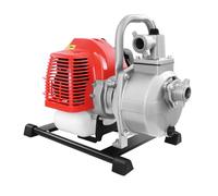 Pompa dell'acqua a benzina, 1,7 HP, 10,000 l/h, altezza di mandata, 30 m, pompa da giardino, pompa per acqua sporca, con attacco da 25 mm, motore a 2 tempi