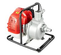 Pompa dell'acqua a benzina, 1250 W, motore a 2 tempi, pompa da giardino ad alte prestazioni, portata 8000 l/h, pompa per acqua sporca, altezza massima di sollevamento 30 m, pompa ad alta pressione per