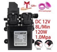Pompa dell'acqua a membrana ad alta pressione durevole DC 12V 120W 8L/Min Pompa dell'acqua a membrana autoadescante ad alta pressione con automatico