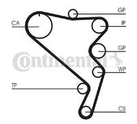 Pompa dell'acqua + kit cinghia di distribuzione CONTINENTAL CT1120WP1
