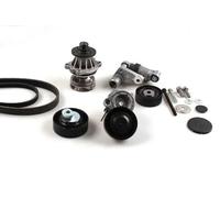 Pompa dell'acqua + kit cinghia trapezoidale Alternatore PK04721 HEPU per BMW 3 5