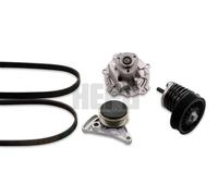 Pompa dell'acqua + kit cinghia trapezoidale Alternatore PK05423 HEPU per AUDI VW