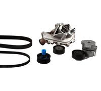 Hepu Pompa dell'acqua + kit cinghia trapezoidale PK08080 per Ford, Citroën, Fiat
