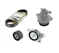 NTN-SNR Pompa acqua KAP855.180 + kit cinghia Poly V