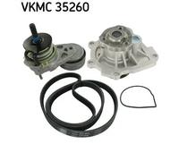 Pompa dell'acqua + kit cinghia trapezoidale VKMC 35260 SKF per OPEL FIAT
