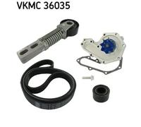 Pompa dell'acqua + kit cinghia trapezoidale VKMC 36035 SKF per RENAULT MEGANE I