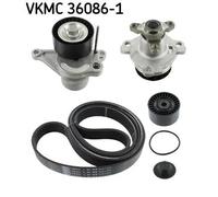 Pompa dell'acqua + kit cinghia trapezoidale VKMC 36086-1 SKF per RENAULT NISSAN