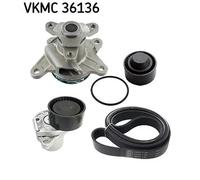 Pompa dell'acqua + kit cinghia trapezoidale VKMC 36136 SKF per RENAULT NISSAN