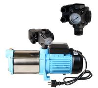 Pompa dell'acqua MAX-H 1300 Pompa da Giardino (1300 W, 6000 l/h, altezza di mandata 55 m) - con Attrezzatura Integrate - Moderno Pressostato per Acqua Pulita per Irrigazione per Serbatoio a Pressione