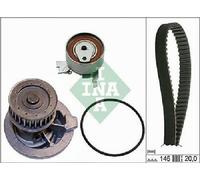 Pompa Dell'Acqua Originale INA + Kit Cinghia Dentata 530 0147 30 Per Opel