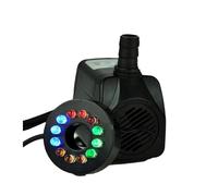 Pompa dell'acqua per acquari Pompa 'acqua da 3/5/10/25 W con luce LED, flusso regolabile for fontane, stagni, acquari, statue(16W with EU Plug)