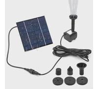 Pompa dell'acqua solare da 1,4 W con altezza regolabile dello spruzzo di 30-60 cm e quattro opzioni di ugello per le caratteristiche dell'acqua all'aperto