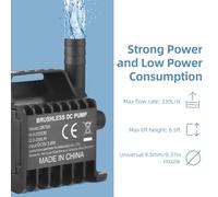 Pompa dell'acqua sommersibile Elettrica 500L/H Pompa di fontana mini silenziosa ad alta sollevamento con cavo USB per acquario di pesce POND PET Acqua potabile Nera 2,6x2,1x1.2in (QR70A)