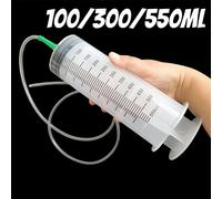 Pompa dell'olio per siringhe di grande capacità da 100/300/550 ml con tubo da 1 m Pompa di misurazione per l'alimentazione degli animali domestici Idroponica Siringa grande per nutrienti