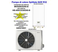 POMPA DI CALORE SPLITTATA IN R32 6 KW MIDEA MHA6W/D2N8-B + HB-A60/CD30GN8-B WIFI [EEK: A+++]