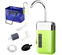 Pompa Di Ossigeno Intelligente Per Pesca | Silenzioso Set Pompa D'Aria Per Acquari - Pompa Di Aria Serbatoio USB Silenzioso Pompaggio Automatico Uscita Acqua Induttiva Con Luce P