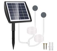 Pompa di Ossigeno Solare per Laghetto Aeratore 2W con Batteria 2200mAh, Ossigenatore per Acquario con Pietra Aerea e Tubo