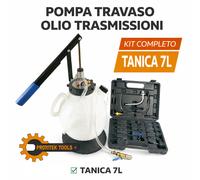 Pompa di riempimento e svuotamento olio cambio con adattatori e innesti rapidi