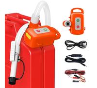 Pompa di trasferimento carburante con sensore di arresto automatico, pompa benzina elettrica da 3,2 GPM con batterie, pompa diesel portatile ricaricabile per benzina, diesel e olio, arancione