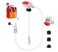 Pompa di Trasferimento del Carburante con Sensore di Arresto Automatico - 2,4 GPM, Pompa Travaso Gasolio Elettrica con Adattatore di 3 Dimensioni, Pompa per Liquidi Portatile a Batteria per Olio, Benz