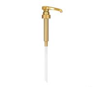 Pompa dosatrice per sciroppo 28/400, collo 10 cc, pompa quantitativa pressata a mano per bottiglie di sciroppo, struttura in plastica per cucine domestiche e commerciali, oro (oro)