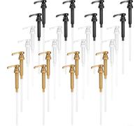 Pompa dosatrice per sciroppo 28/400 collo 10 cc, pompa quantitativa pressata a mano per bottiglie di sciroppo, struttura in plastica per cucine domestiche e commerciali, oro (bianco)