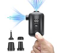 Pompa Elettrica, 3600 Mah, Ricarica Usb, Mini Pompa Ad Aria, Gonfiatore Elettrico, 280 L/Min, Con Set Di 4 Ugelli, Indicatore Digitale Della Batteria, Portatile Per Materasso Ad Aria