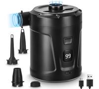 Pompa Elettrica,5200mAh Pompa Elettrica per Materasso Gonfiabile può essere rapida per Gonfiare e Sgonfiare,con 4 Ugelli D'aria,Adatto per Materasso Gonfiabile, Materassino Campeggio,Piscina