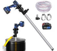 Pompa elettrica a tamburo - Heavy Duty, 80-150L/min ad alto flusso, velocità regolabile, tubo da 92 cm per diesel, cherosene, olio idraulico e liquidi non corrosivi