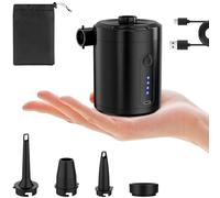 Pompa Elettrica con 4 Ugelli, Pompa Elettrico per Materasso Gonfiabile, Gonfiatore Rapida Sgonfiare Essere Portatile, Gonfiatora Riempimento 5200mAh per Materassino Campeggio, Piscina Gonfiabile