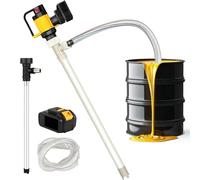 Pompa elettrica di trasferimento del carburante, 1000 W pompa a cilindro liquido senza fili con tubo da 93 cm e tubo flessibile, 7 m di sollevamento, flusso 10-130L/min per diesel, lubrificanti, acqua