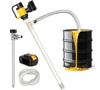 Pompa elettrica di trasferimento del carburante, 1000 W pompa a cilindro liquido senza fili con tubo da 93 cm e tubo flessibile, 7 m di sollevamento, flusso 10-130L/min per diesel, lubrificanti, acqua