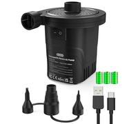 Pompa Elettrica, Dr.meter La Pompa USB Gonfiabile con 3 Ugelli Rimovibili per Materasso Gonfiabile, Bambini Piscina Anello di Nuoto