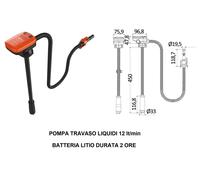 POMPA ELETTRICA PER TRAVASO LIQUIDI CON BATTERIA INTEGRATA PER BENZINA GASOLIO