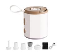 Pompa Elettrica, Pompa d'aria elettrica con luce da campeggio, pompa d'aria portatile, mini pompa for materasso ad aria(Khaki)