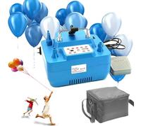 Pompa elettrica portatile per palloncini, 1200 W, a doppio ugello, con quattro ugelli, per feste di compleanno e matrimoni
