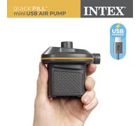 Intex 66635 - Pompa Elettrica USB QuickFill Mini, Plastica, Grigio