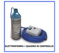 Pompa elettropompa sommersa acqua acque chiare per pozzi con quadro di controllo