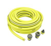 Ferrestock FSKMDU006 - Tubo da giardino da 15 metri, spessore 3/4" (19 mm), anti-torsione, in PVC flessibile, con rinforzo in poliestere, 3 strati, resistente ai raggi UV, anti-alghe, con accessori