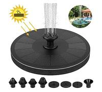Pompa for fontana solare da 16 cm di diametro for vasca da bagno for uccelli 2,2 W alimentata ad energia solare con 7 ugelli e 4 fissatori Serbatoio galleggiante for stagno da giardino con fontana sol