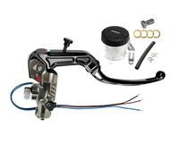 Pompa Freno Accossato Omologata ABE 61454 PRS 19x17-18-19 Con Leva Snodata Nera e Kit Vaschetta Olio Inclusa compatibile con MV AGUSTA F3 ORO 1F Dal 2012 Al 2014 (CC 675)