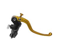 Pompa Freno Forgiata 19X18 Con Corpo Pompa Anodizzato Nero, Leva Fissa Lunga Oro (Pomello+Leva) per MV Agusta Brutale 990 R dal 2010 al 2011, CC 990