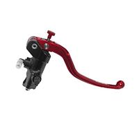 Pompa Freno Forgiata 19X18 Con Corpo Pompa Anodizzato Nero, Leva Fissa Lunga Rosso (Pomello+Leva) per Ducati Hypermotard 1100 S dal 2007 al 2012, CC 1100